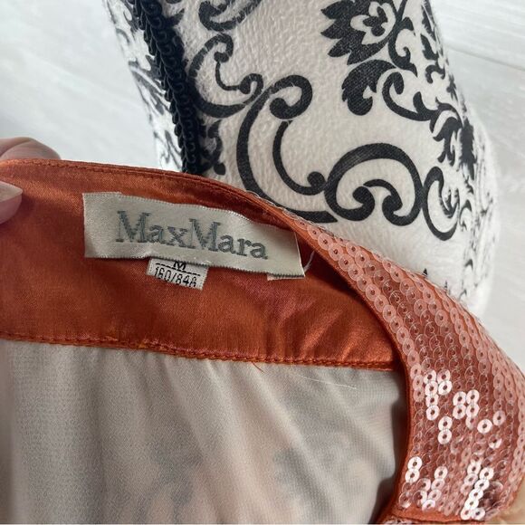 MaxMara Ombre Sheer Sequin Fit and Flare Silk Dress - Picture 6 of 7